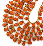 Mohave Orange Copper Turquoise Beads, Gemstone Beads, Healing Crystal Beads, Bulk Beads, Jewelry Supplies, 8" Strand