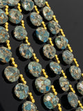 Mohave Neon Apatite Copper Turquoise Beads, Gemstone Beads, Healing Crystal, Apatite Beads, Jewelry Supplies, Bulk Beads, 8" Strand- 17 Pcs