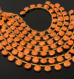 Mohave Orange Copper Turquoise Beads, Gemstone Beads, Wholesale Bulk Beads for DIY Jewelry Making, Jewelry Supplies, 8" Strand