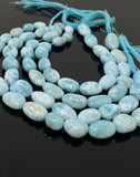 Larimar Gemstone Beads, Genuine Dominican Republic Larimar Beads - AAA Quality, Jewelry Supplies, Healing Crystal, 10x6.5mm - 19x13mm