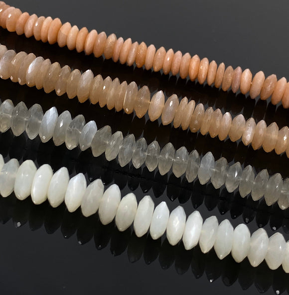 Natural Moonstone Gemstone Beads - German Cut Saucer Beads, Bulk Wholesale Beads, 8- 13mm, 8