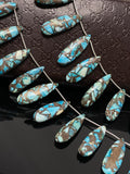 Natural Copper Turquoise Gemstone Beads, Jewelry Supplies for Jewelry Making, Wholesale Beads, Bulk Beads, 8” Strand/ 12 Pcs