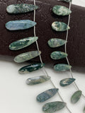 Natural Moss Agate Gemstone Beads, Jewelry Supplies for Jewelry Making, Wholesale Beads, Bulk Beads, 8” Strand/ 13-14Pcs