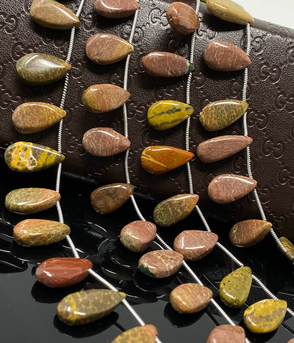 Natural Mookaite Jasper Gemstone Beads, Mookaite Beads for Jewelry Making, Wholesale Beads, 8” Str/ 13- 14 Pcs