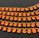 Mohave Orange Copper Turquoise Beads, Gemstone Beads, Wholesale Bulk Beads for DIY Jewelry Making, Jewelry Supplies, 8" Strand