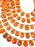 Mohave Orange Copper Turquoise Beads, Gemstone Beads, Wholesale Bulk Beads for DIY Jewelry Making, Jewelry Supplies, 8" Strand