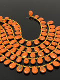 Mohave Orange Copper Turquoise Beads, Gemstone Beads, Wholesale Bulk Beads for DIY Jewelry Making, Jewelry Supplies, 8" Strand