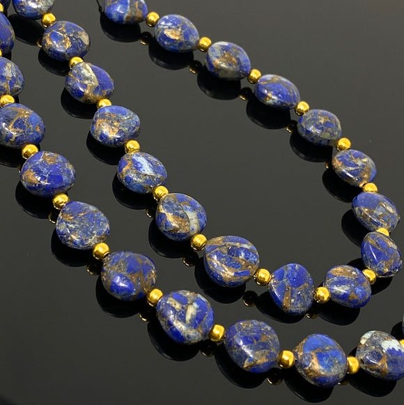 Mohave Lapis Lazuli Copper Beads, Healing Crystal Beads, Gemstone Beads, Lapis Lazuli Beads, Jewelry Supplies, 8