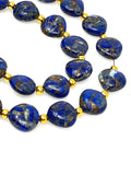 Mohave Lapis Lazuli Copper Beads, Healing Crystal Beads, Gemstone Beads, Lapis Lazuli Beads, Jewelry Supplies, 8" Strand