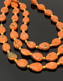 Mohave Orange Copper Turquoise Beads, Gemstone Beads, Healing Crystal Beads, Bulk Beads, Jewelry Supplies, 8" Strand