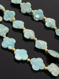 Amazonite Gemstone Beads - Flower Shape, Jewelry Supplies forJewelry Making, Wholesale Beads, Bulk Beads, 8" Strand