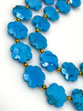 8" Arizona Turquoise Gemstone Beads - Flower Shape, Jewelry Supplies forJewelry Making, Wholesale Bulk Beads