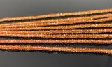 16.5” Natural Orange Red Songea Sapphire Gemstone Beads - Micro Faceted AAA+ Quality, Gemstone Beads, 2.5mm - 3.5mm