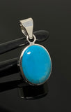 Natural Sleeping Beauty Turquoise Pendant, Sterling Silver Turquoise Gemstone Pendant, Bohemian Jewelry, 1.40” X 0.65”