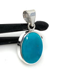 Natural Sleeping Beauty Turquoise Pendant, Sterling Silver Turquoise Gemstone Pendant, Bohemian Jewelry, 1.40” X 0.60”