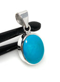 Natural Sleeping Beauty Turquoise Pendant, Sterling Silver Turquoise Gemstone Pendant, Bohemian Jewelry, 1.30” X 0.60”
