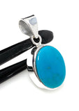 Natural Sleeping Beauty Turquoise Pendant, Sterling Silver Turquoise Gemstone Pendant, Bohemian Jewelry, 1.30” X 0.65”