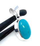 Natural Sleeping Beauty Turquoise Pendant, Sterling Silver Gemstone Pendant, Bohemian Jewelry, 1.30” X 0.55”