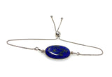Lapis Lazuli Gemstone Bracelet, Sterling Silver Bolo Bracelet, AAA Quality Lapis Lazuli Bracelet, Gifts for Her