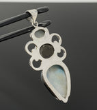 Gemstone Pendant - Larimar, Cats Eye and Aquamarine , Wire Wrapped Pendant, Silver Jewelry Gifts for Her, Bohemian Jewelry