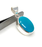 Natural Sleeping Beauty Turquoise Pendant, Sterling Silver Turquoise Gemstone Pendant, Bohemian Jewelry, 1.45” X 0.65”
