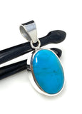 Natural Sleeping Beauty Turquoise Pendant, Sterling Silver Turquoise Gemstone Pendant, Bohemian Jewelry, 1.45” X 0.60”