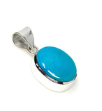 Natural Sleeping Beauty Turquoise Pendant, Sterling Silver Turquoise Gemstone Pendant, Bohemian Jewelry, 1.30” X 0.60”