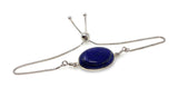 Lapis Lazuli Gemstone Bracelet, Sterling Silver Bolo Bracelet, AAA Quality Lapis Lazuli Bracelet, Gifts for Her