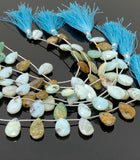 Natural Peruvian Opal Gemstone Beads, Peruvian Opal Faceted Briolette Beads, Jewelry Supplies, Bulk Beads, 13-17mm, 7.5” Strand/ 12-13 Pcs