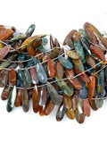 Natural Multi Jasper Gemstone Beads, Multi Jasper Faceted Pear Briolette Beads, Wholesale Beads, 22-32mm, 8” Str/ 13- 14 Pcs