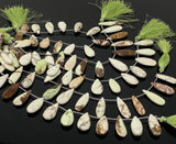 Natural Lemon Chrysoprase Gemstone Beads, Jewelry Supplies, Bulk Wholesale Beads, 20- 30mm , 7.75” Strand/ 13Pcs