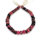 Natural Rhodonite Gemstone Beads, Jewelry Supplies, Wholesale Beads, 7mm - 8mm , 8” Strand