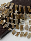 Natural Copper Rutile Gemstone Beads, Jewelry Supplies, Wholesale Bulk Beads, 8” Strand/ 15 Pcs