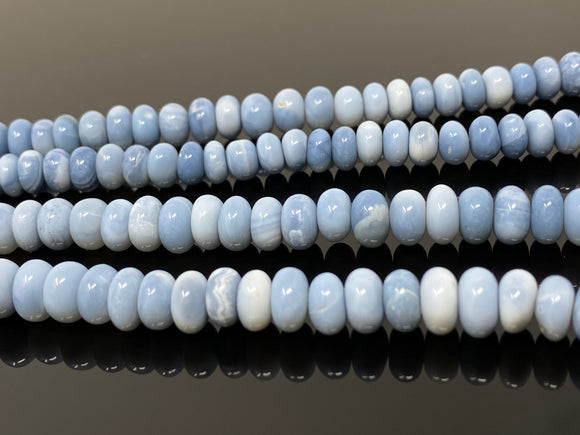 Blue Opal Beads, Gemstone Beads, Peruvian Opal Beads, 7.5mm- 8.5mm, 14” Strand