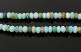 Blue Opal Beads, Gemstone Beads, Peruvian Opal Beads, 6mm - 6.5mm, 8” Strand