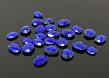 5 Pcs/10 Pcs Natural Lapis Lazuli Rose Cut Cabochons, Loose Gemstones, Ring Stones, 10x8mm - 14x11mm approx.