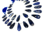 Sodalite Gemstone Beads, Sodalite Faceted Pear Briolette Beads, Jewelry Supplies, 22mm -29mm , 8"Strand/ 12-13 Pcs