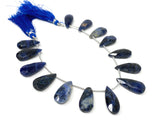Sodalite Gemstone Beads, Sodalite Faceted Pear Briolette Beads, Jewelry Supplies, 22mm -29mm , 8"Strand/ 12-13 Pcs