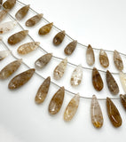 Copper Rutile Gemstone Beads, Jewelry Supplies, Wholesale Bulk Beads, 24mm- 31mm, 7.5” Strand/13 Pcs