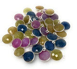 10 Pcs Natural Sapphire Gemstone Charms, Jewelry Supplies for Jewelry Making, Bulk Wholesale Charms