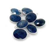 8 Pcs Blue Sapphire Charms, Gemstone Charms, Bulk Wholesale Charms, 18x11mm - 20x13.5mm