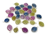 10 Pcs / 11 Pcs Natural Multi Sapphire Gemstone Charms, Bulk Jewelry Supplies,Wholesale Charms, 15x10mm - 18x12mm