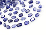 10Pcs Natural Iolite Gemstone Cut Stone, Genuine African Iolite AAA Grade Faceted Oval Loose Gemstones, Ring Stones , 6x4mm