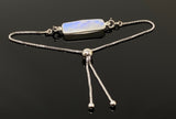 Rainbow Moonstone Gemstone Bracelet, Sterling Silver Adjustable Bracelet, Moonstone Bracelet - June Birthstone Bracelet, Gifts for Her