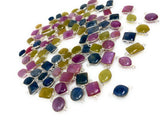 10 Pcs Natural Sapphire Gemstone Connectors, Silver Connectors, Bulk Wholesale Jewelry Supplies, 18x10mm - 21x12mm