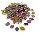 10 Pcs Natural Multi Sapphire Charms, Silver Gemstone Charms, Bulk Wholesale Jewelry Supplies, 13x8mm-15x9mm
