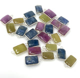 10 Pcs/ 15 Pcs Natural Gemstone Sapphire Charms, Jewelry Supplies, Bulk Wholesale Charms, 16x9mm - 18x11mm