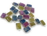 10 Pcs/ 15 Pcs Natural Gemstone Sapphire Charms, Jewelry Supplies, Bulk Wholesale Charms, 16x9mm - 18x11mm