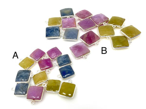 12 Pcs / 14 Pcs Natural Sapphire Gemstone Charms, Jewelry Supplies, Bulk Wholesale Charms Silver Findings