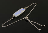 Rainbow Moonstone Gemstone Bracelet, Sterling Silver Adjustable Bracelet, Moonstone Bracelet - June Birthstone Bracelet, Gifts for Her